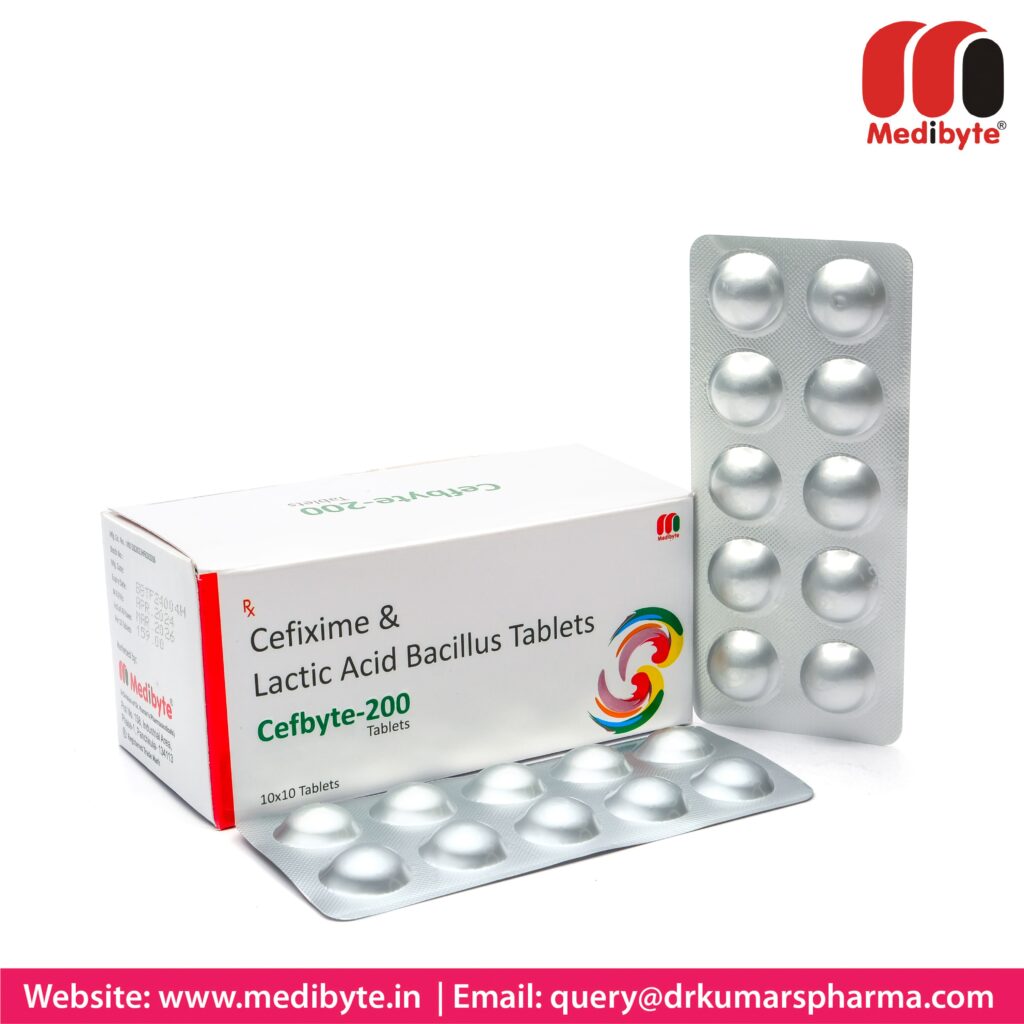 Cefixime 200 mg + Lactic acid Bacillus Dispersible Tablets