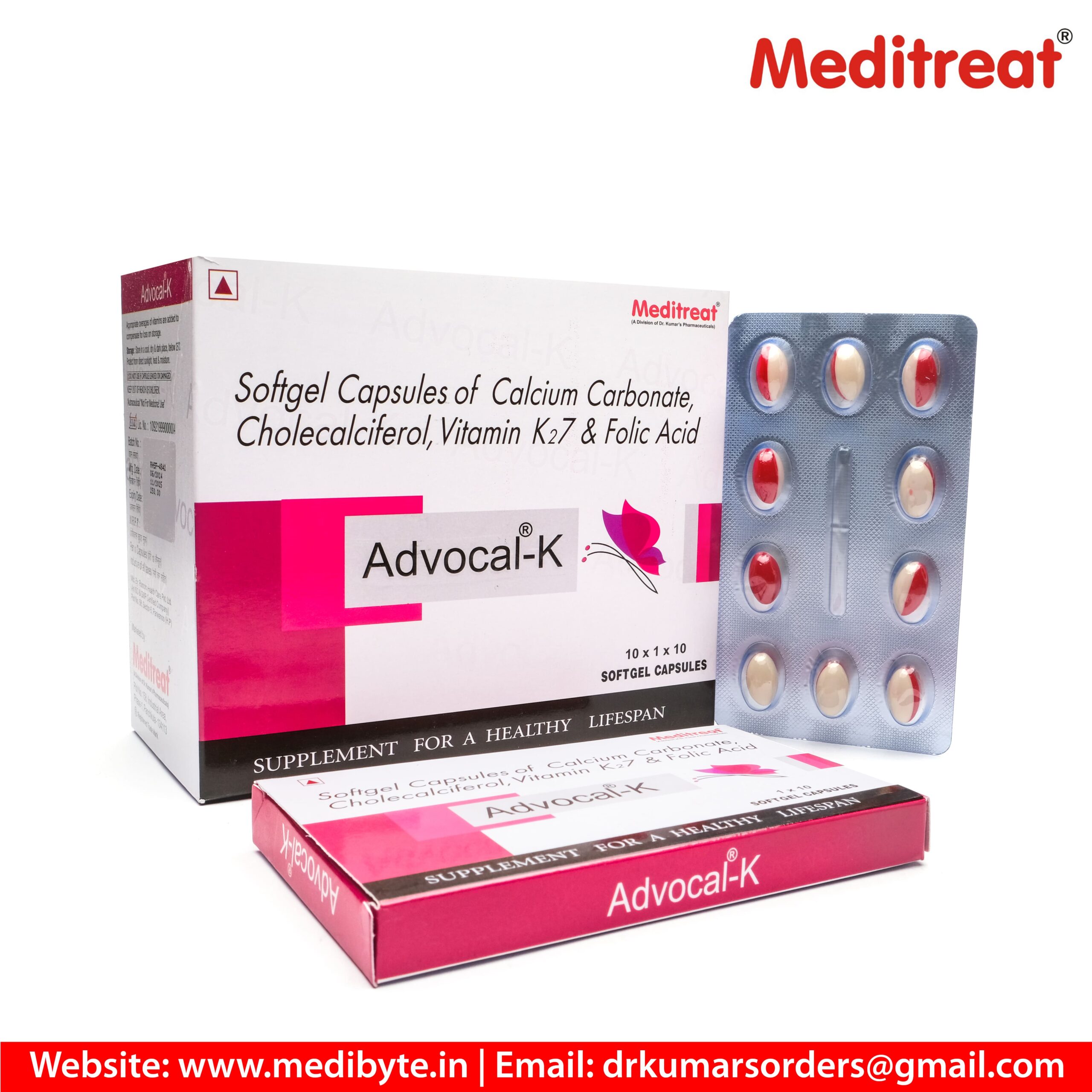 Calcitriol .025mcg + Calcium Carbonate 500 mg + Folic Acid 1.5 mg + Vitamin K2-7