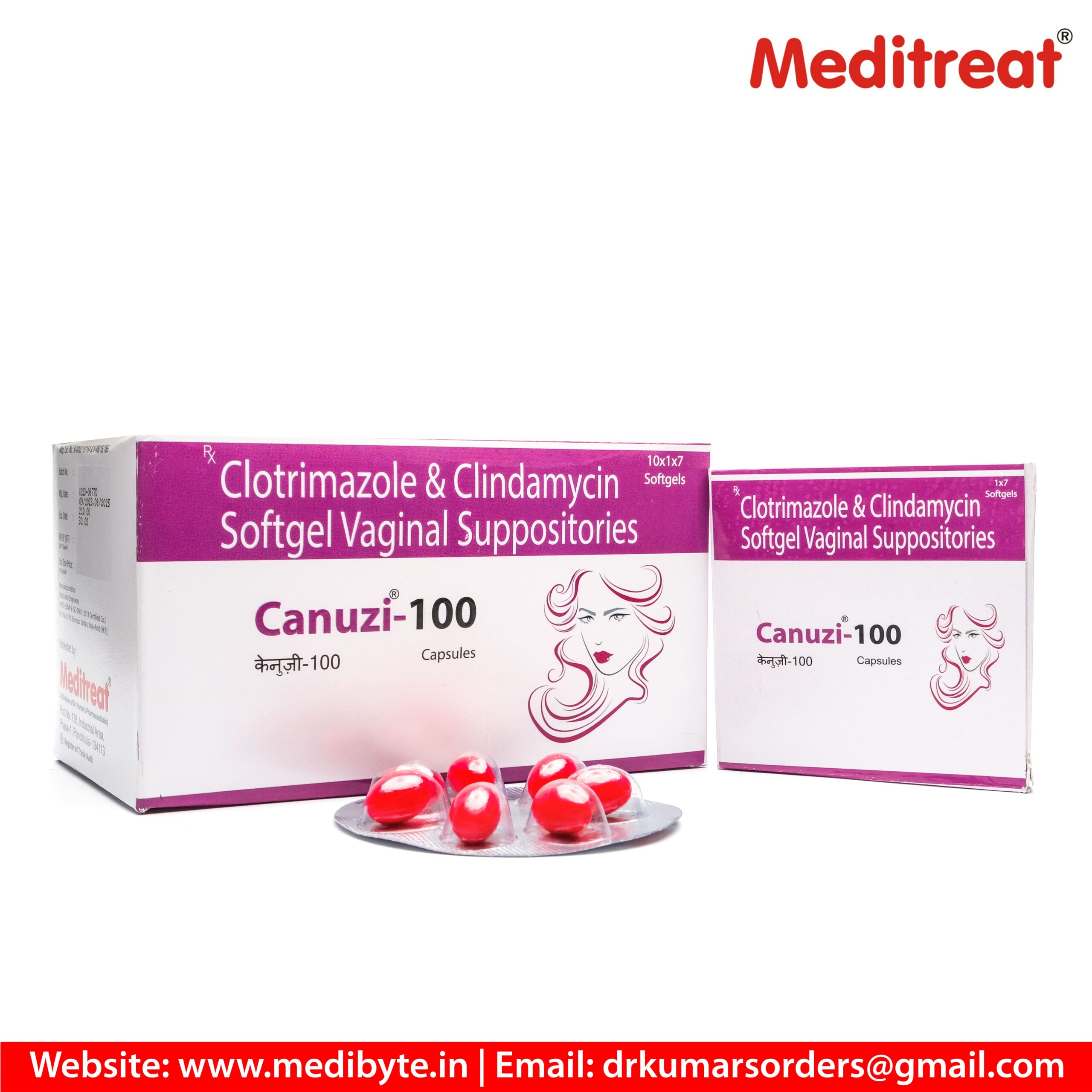 Clindamycin 100mg + Clotrimazole 100mg Softgel Vaginal Suppositories