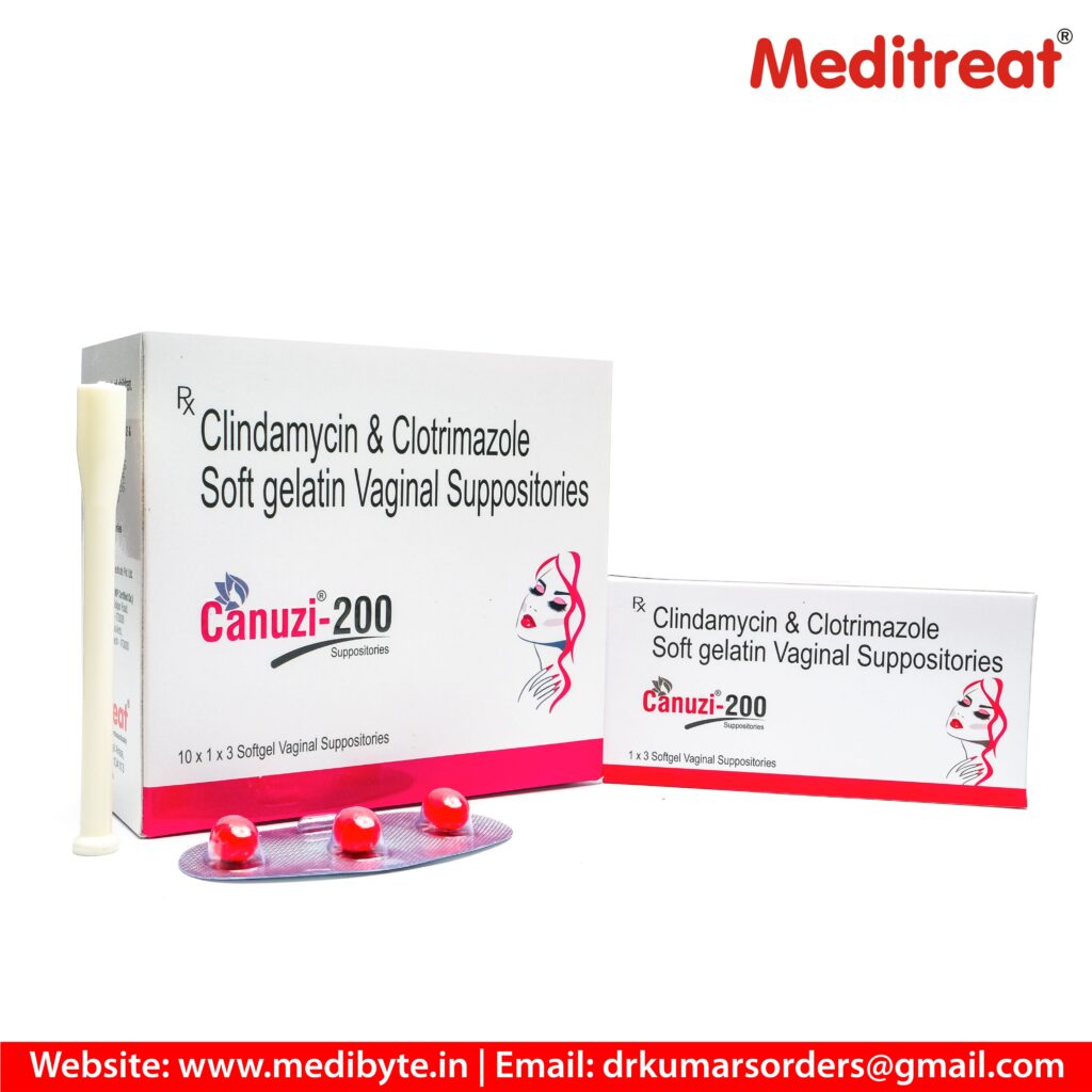 Clindamycin 100 mg + Clotrmazole 200 mg Vaginal Suppository with Applicator