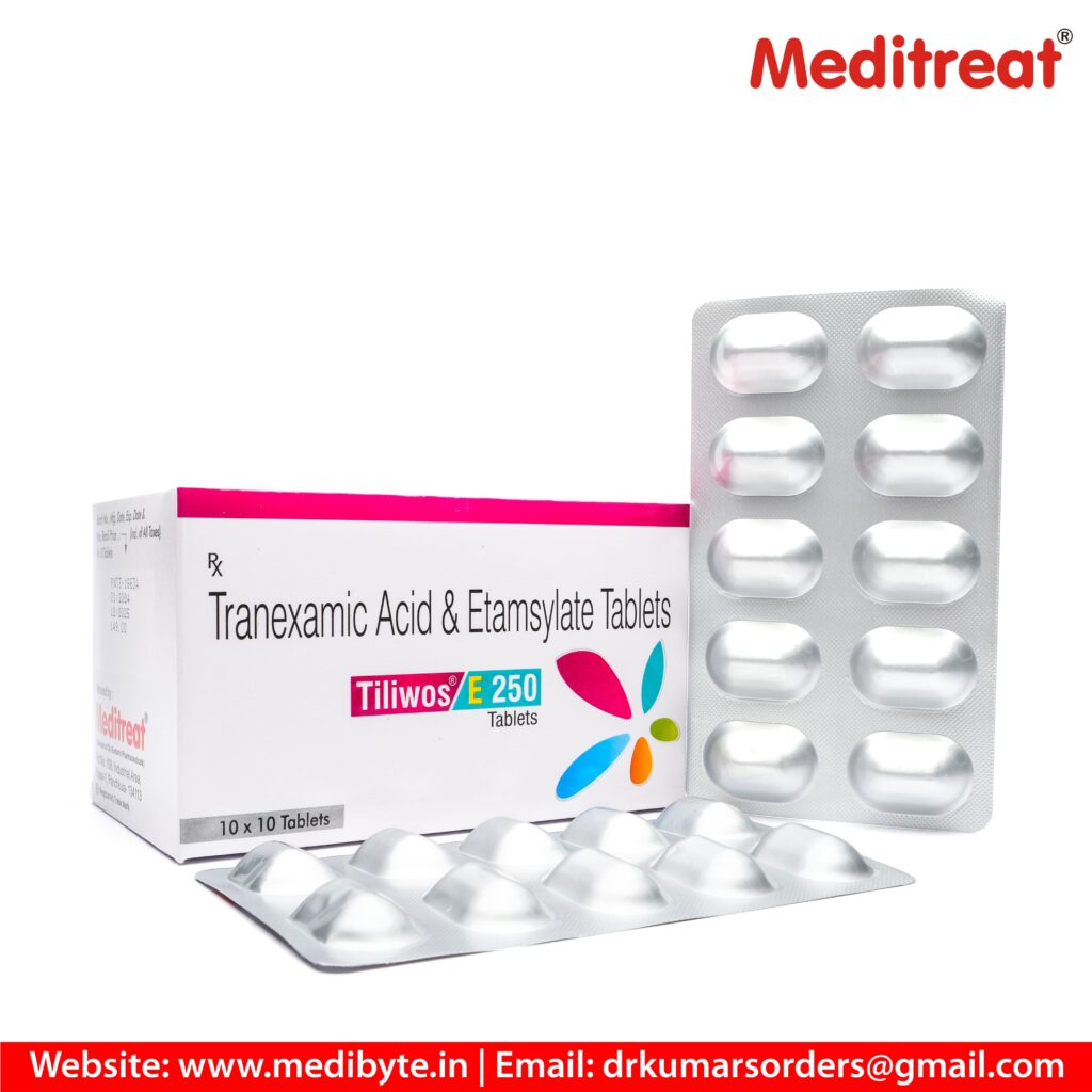 Tranexamic Acid 250mg + Ethamsylate 250mg Tablets