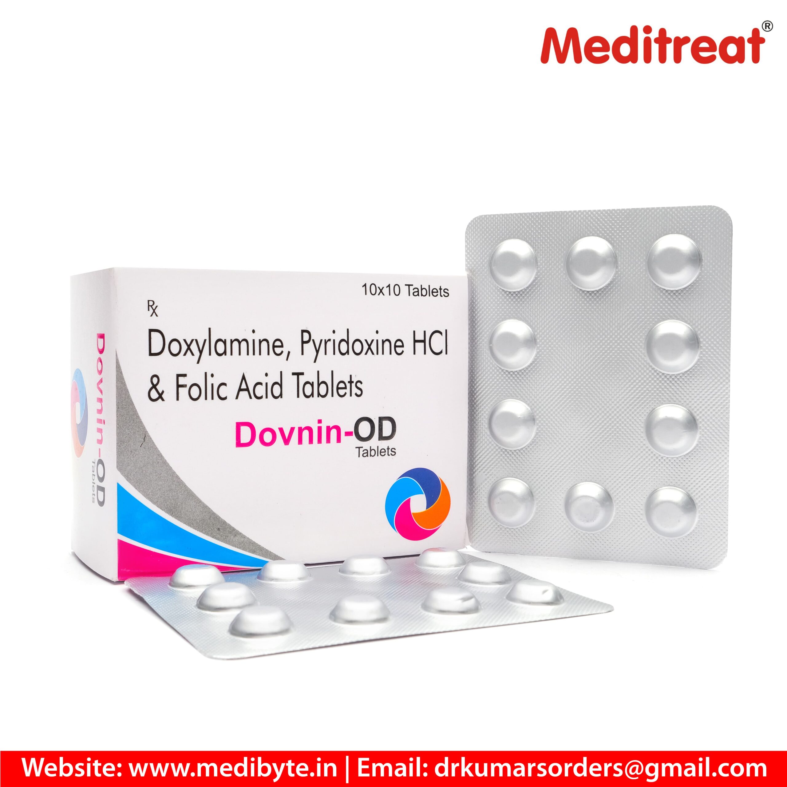 Doxylamine Succinate 20mg + Pyridoxine 20mg + Folic Acid 5 mg Tablets