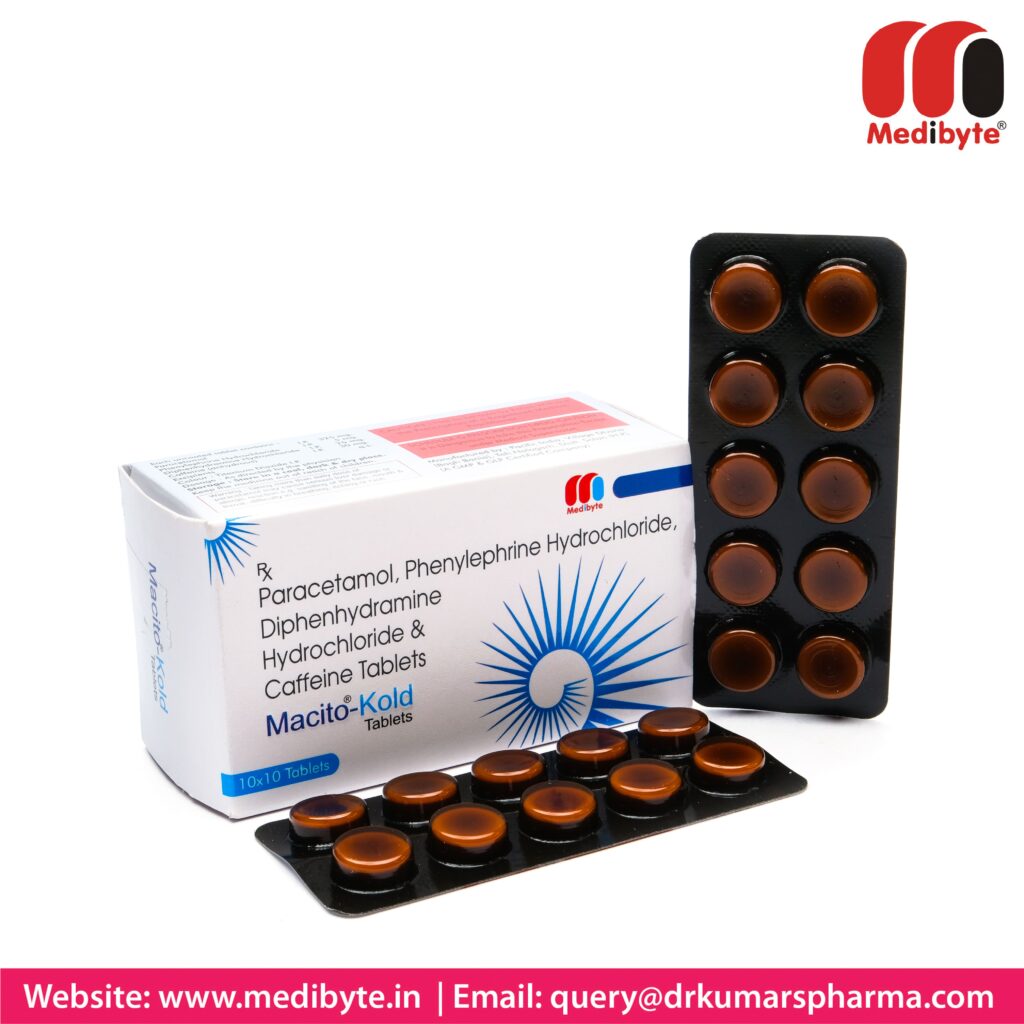 Paracetamol, Phenylephrine Hydrochloride, Diphenhydramine Hydrochloride, Caffeine Tablets